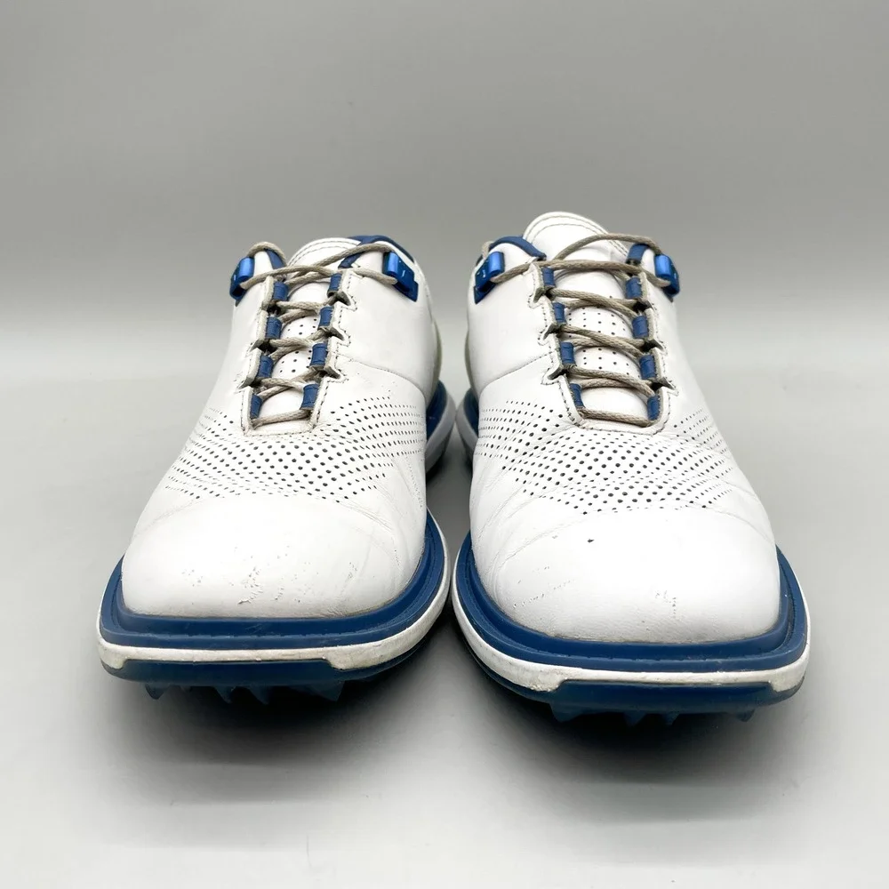 Jordan Mens 9.5 ADG 4 Golf Shoes White Blue Spikeless Sporty Preppy Gorpcore
